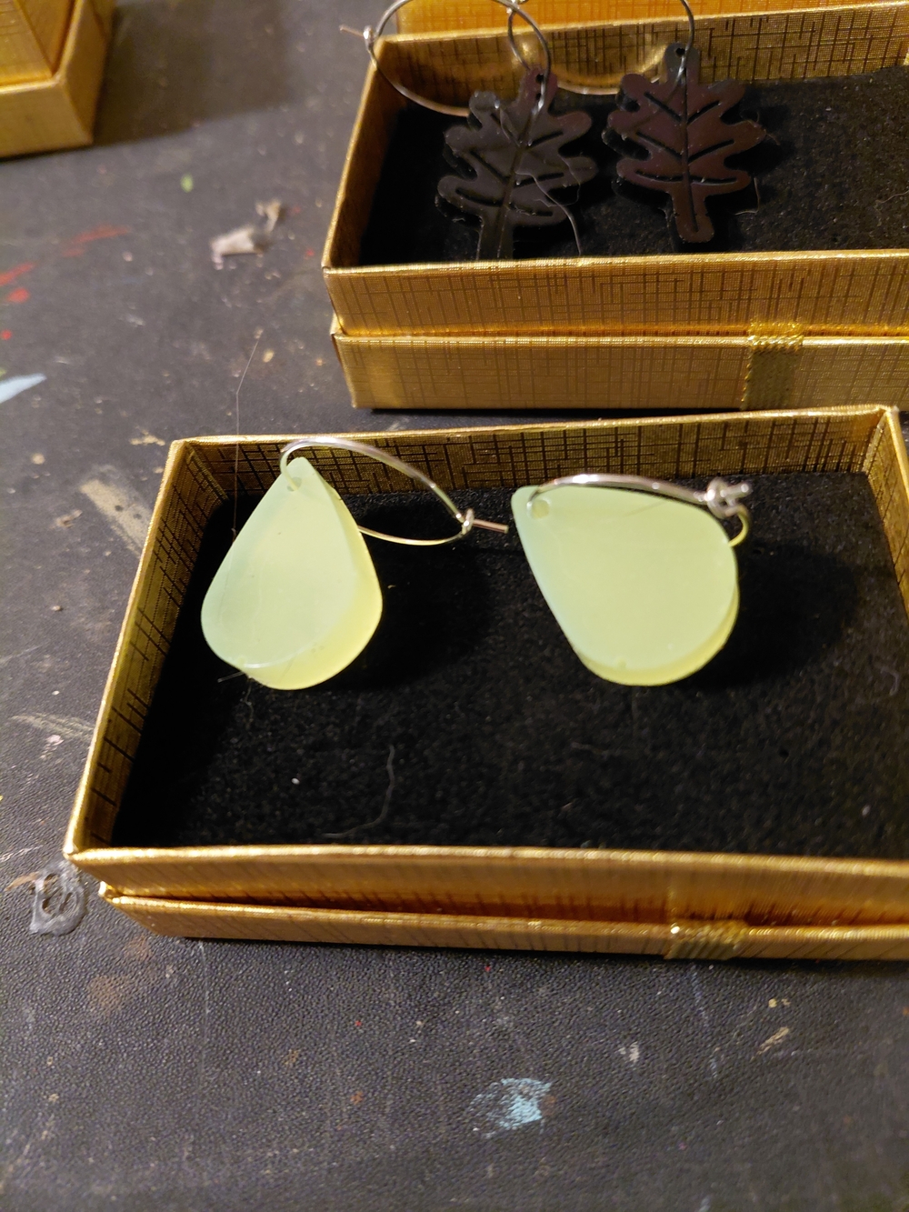 Yellow Teardrop Hoop Earrings - Brand: